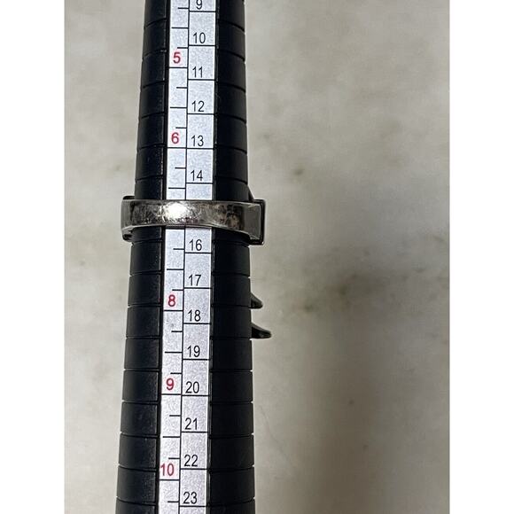 Real Diamond Sterling Silver .925 Ring Size 7 Feather Shape - Picture 11 of 14